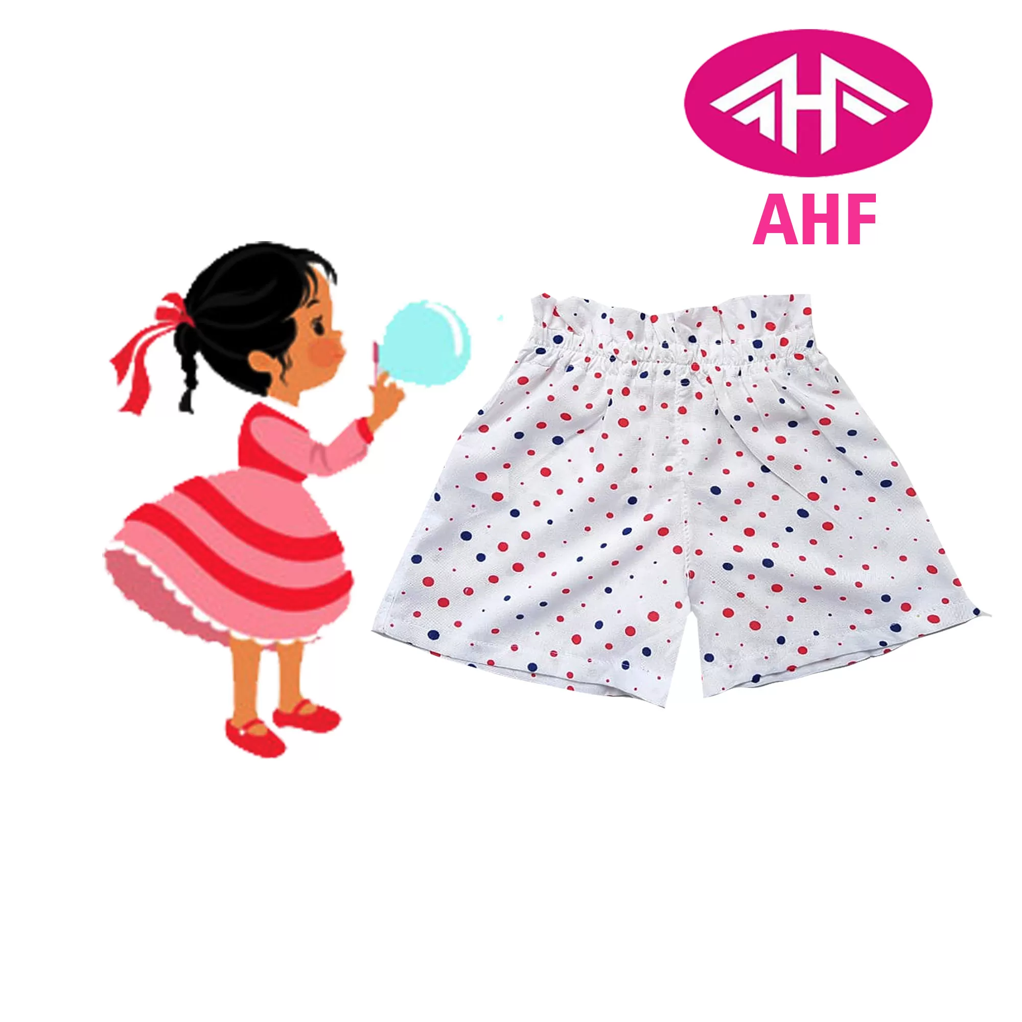 3-4 yrs AHF   Kid Girl Frill Viscose Short - 1 Pack - image 1