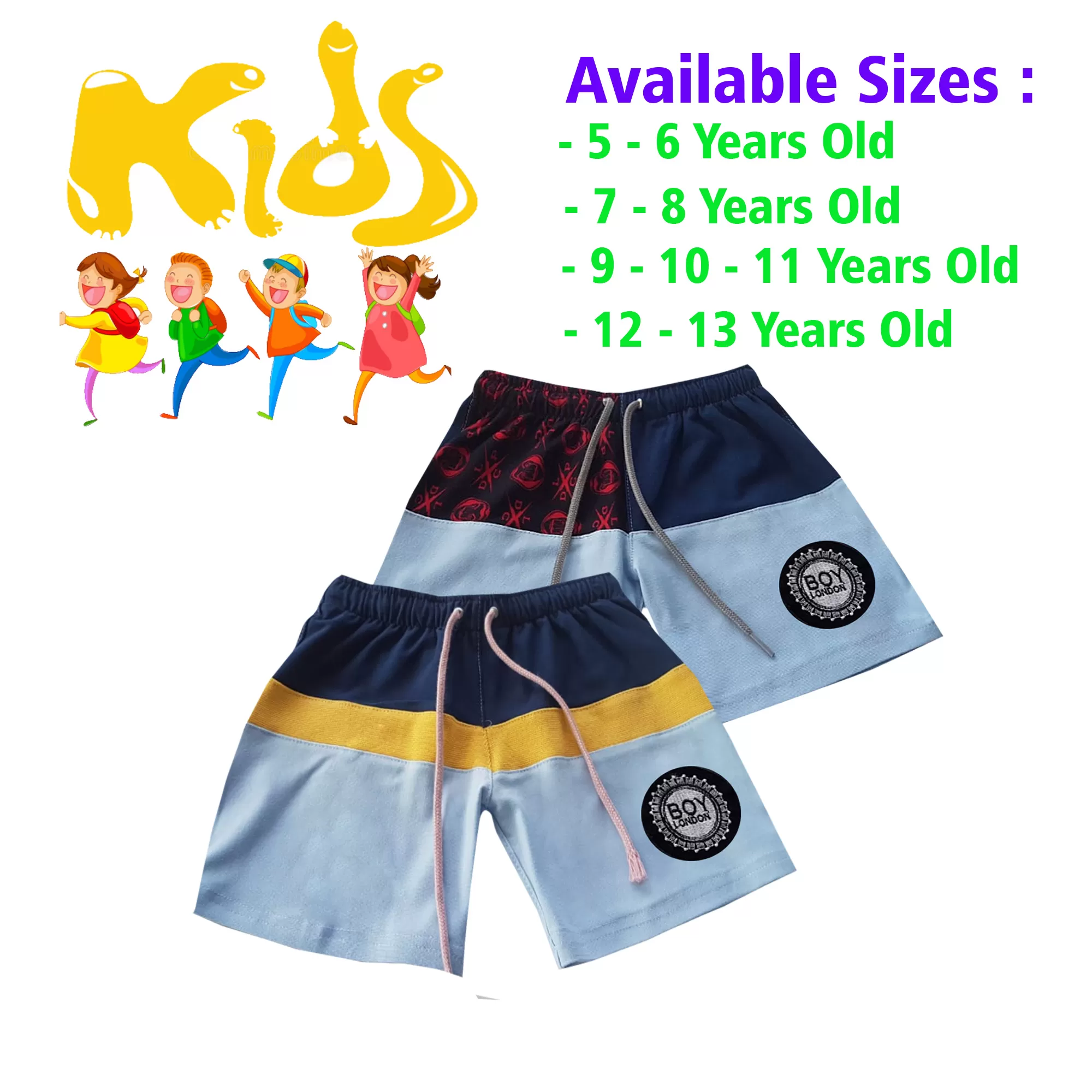 5-6 yrs Unisex Kids Boy & Girl Cotton Short - 2 PACK - image 1