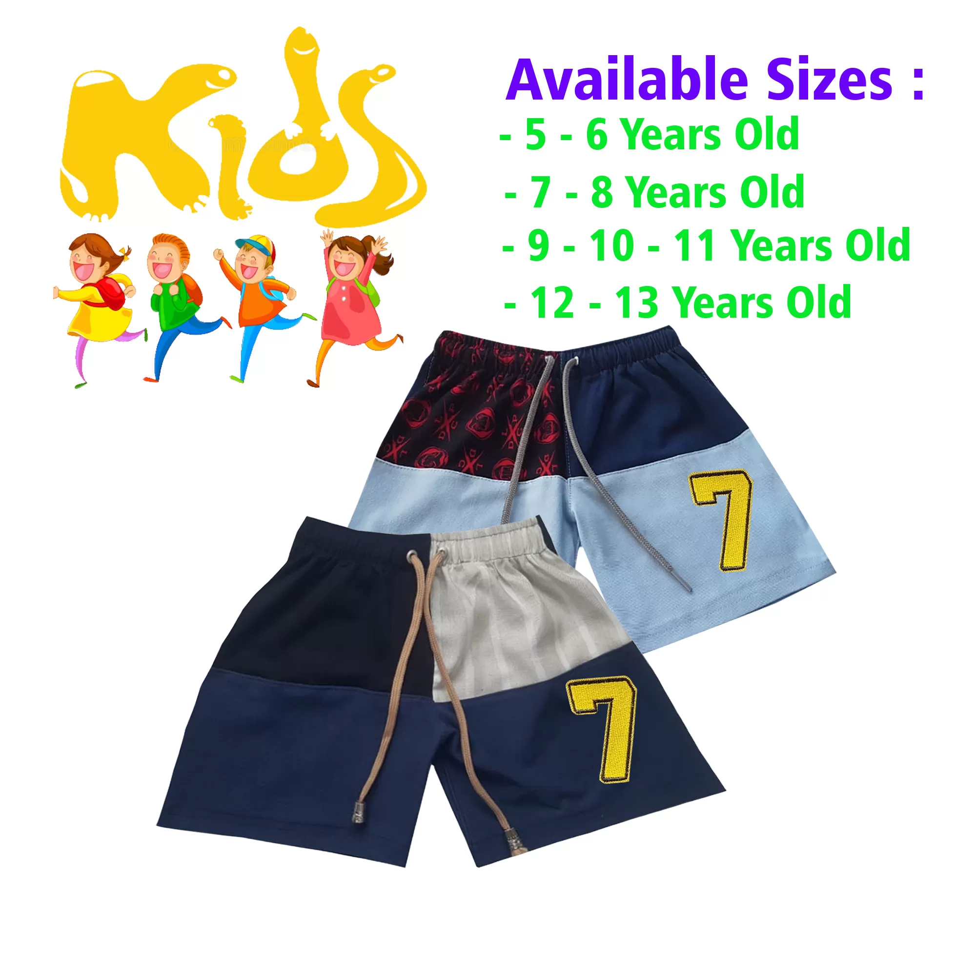 7-8 yrs Unisex Kids Boy & Girl Cotton Short - 2 PACK - image 1