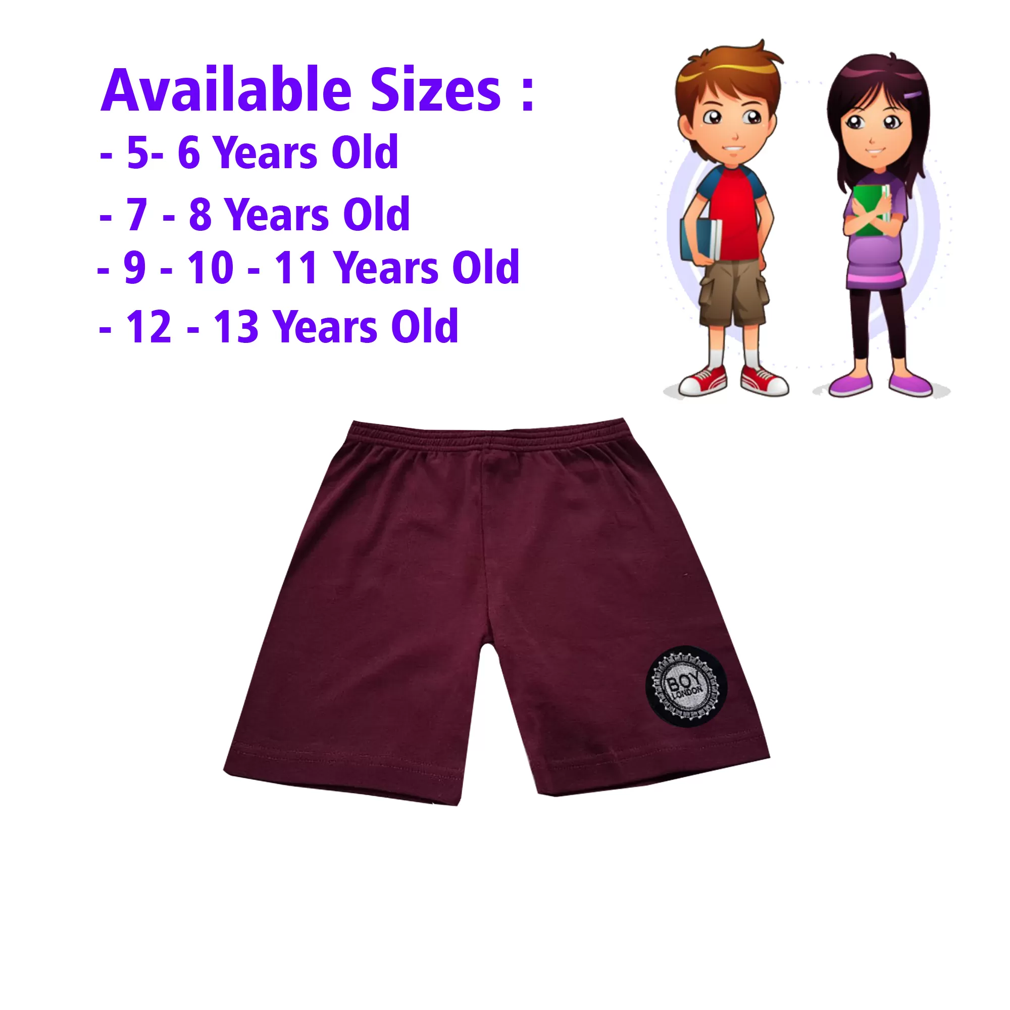 7-8 yrs Unisex Kids Boy & Girl Cotton Short - 1 PACK - image 1