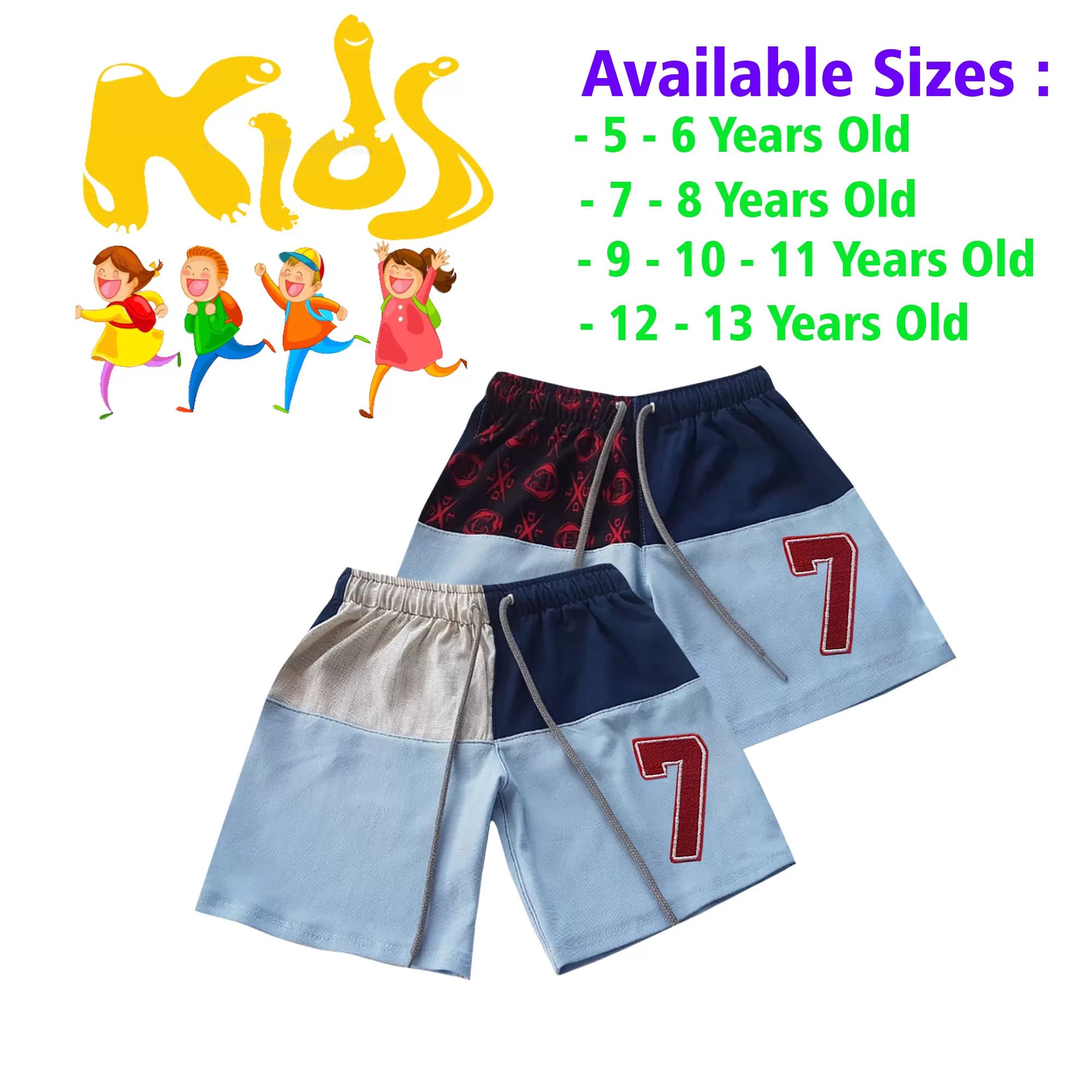 12-13 yrs Unisex Kids Boy & Girl Cotton Short - 2Pcs - image 1