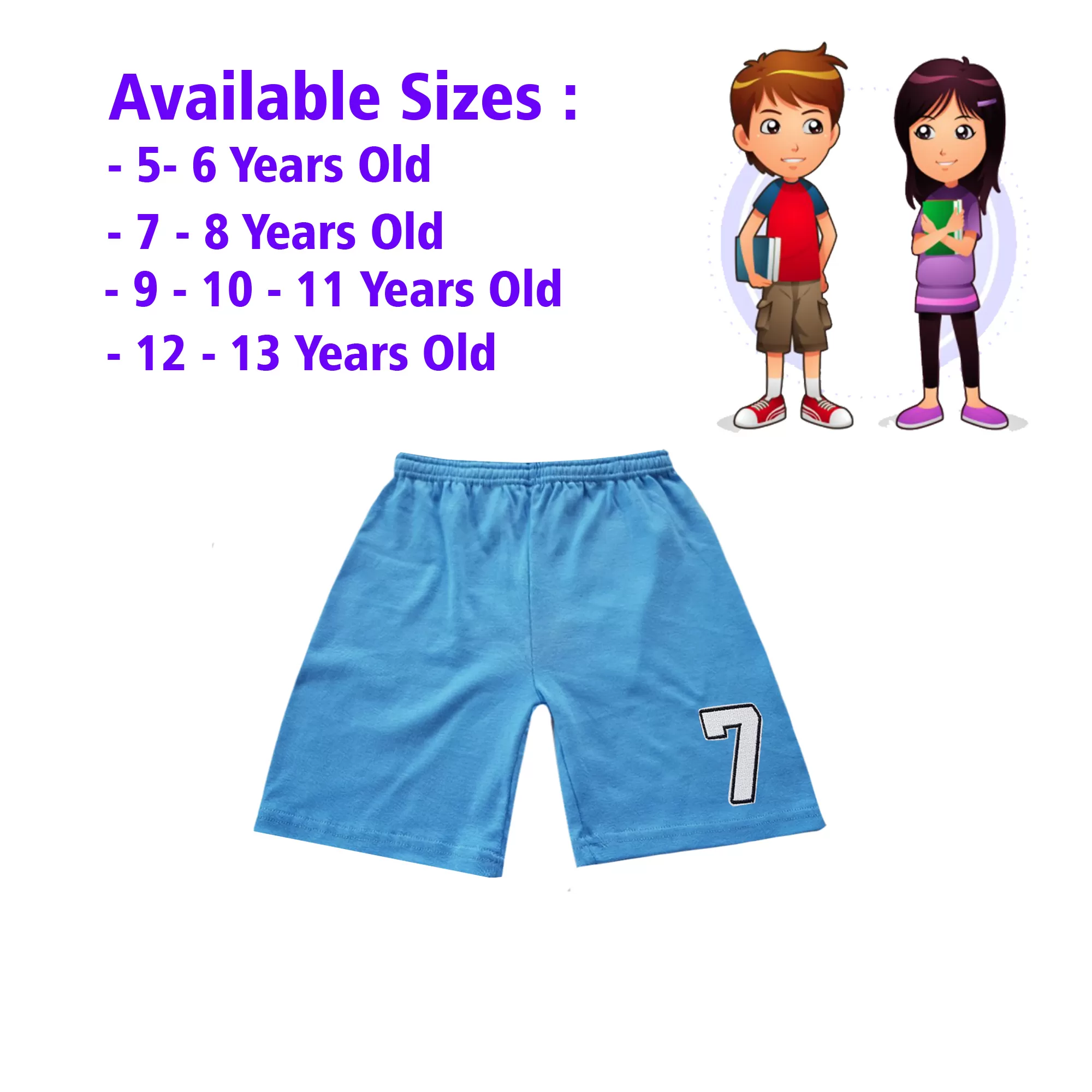 12-13 yrs Kids Boy & Girl Cotton Short Pants - 1PCs - image 1
