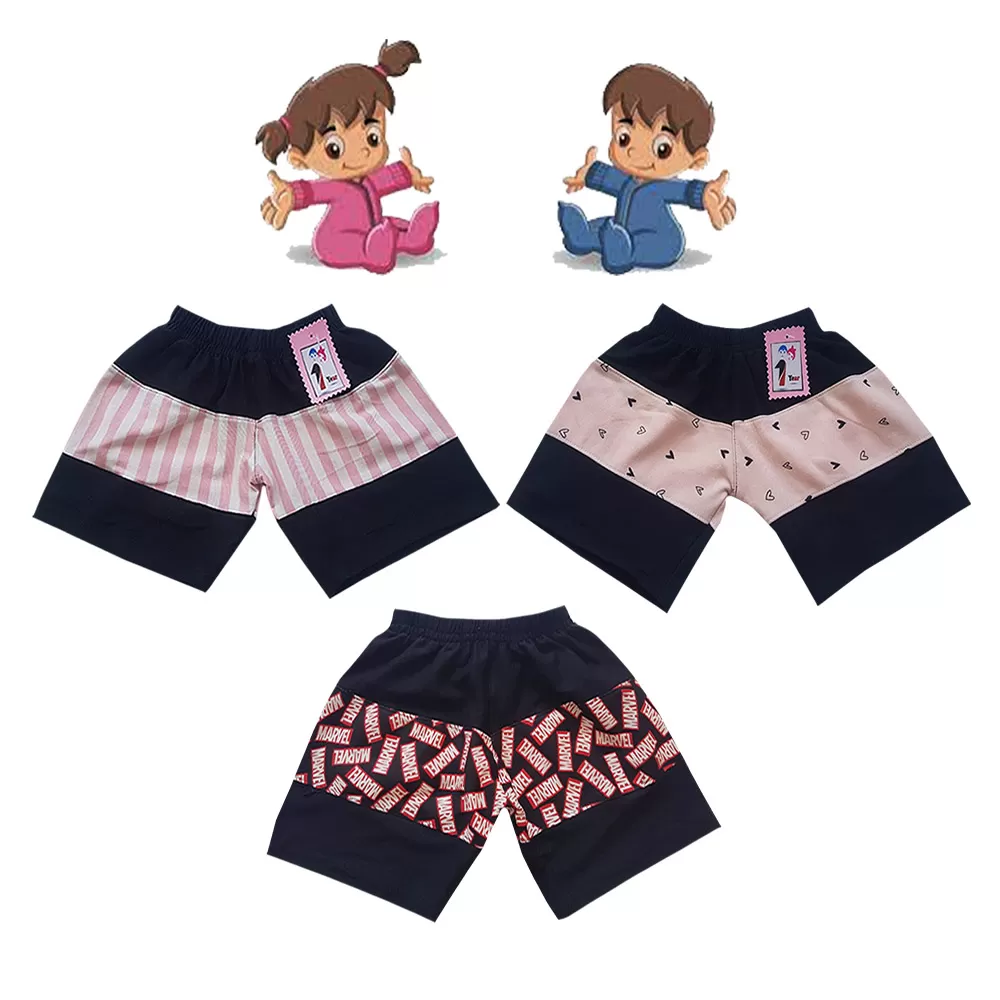 2 yrs Baby Cotton Short Pants  - 3 Pack - image 1
