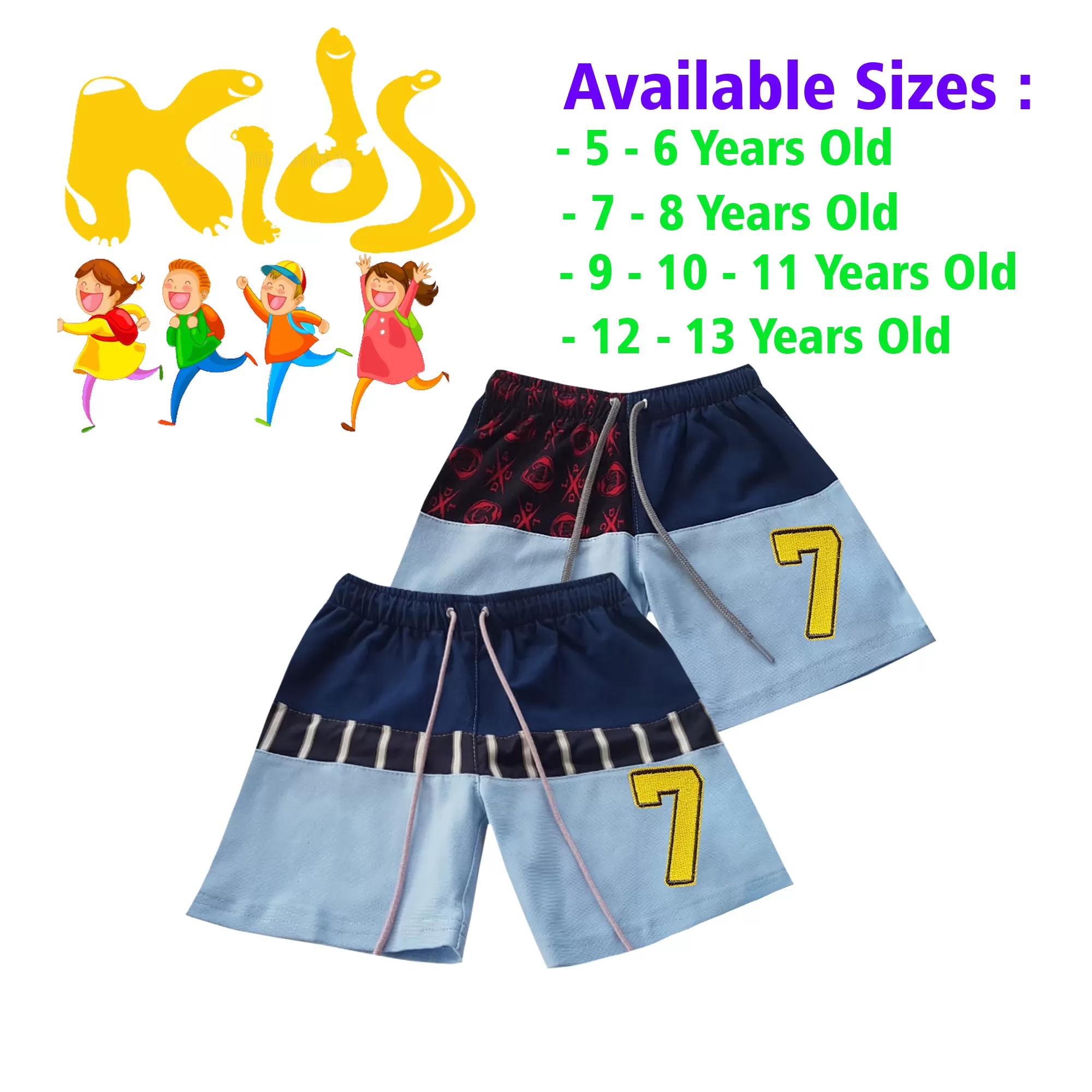 7-8 yrs Unisex Kids Boy & Girl Cotton Short - 2 PACK - image 1