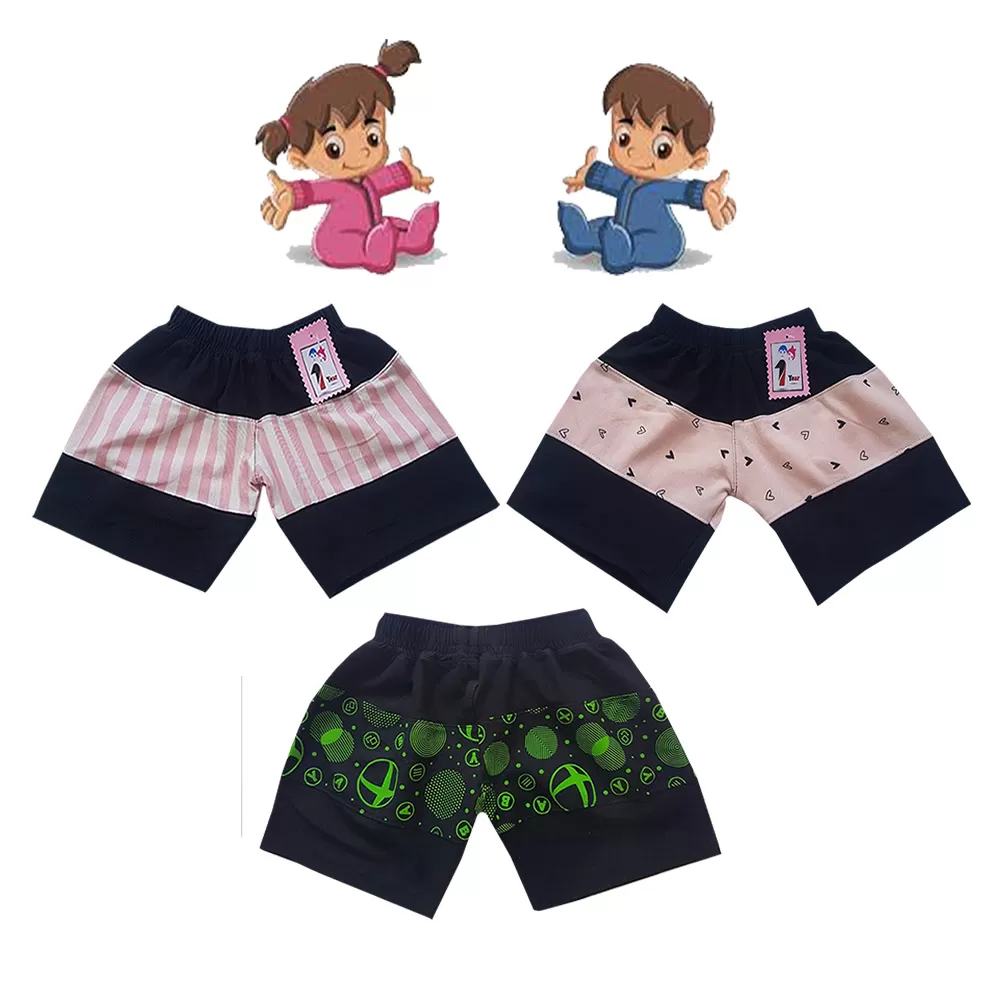 2 yrs Baby Cotton Short Pants  - 3 Pack - image 1