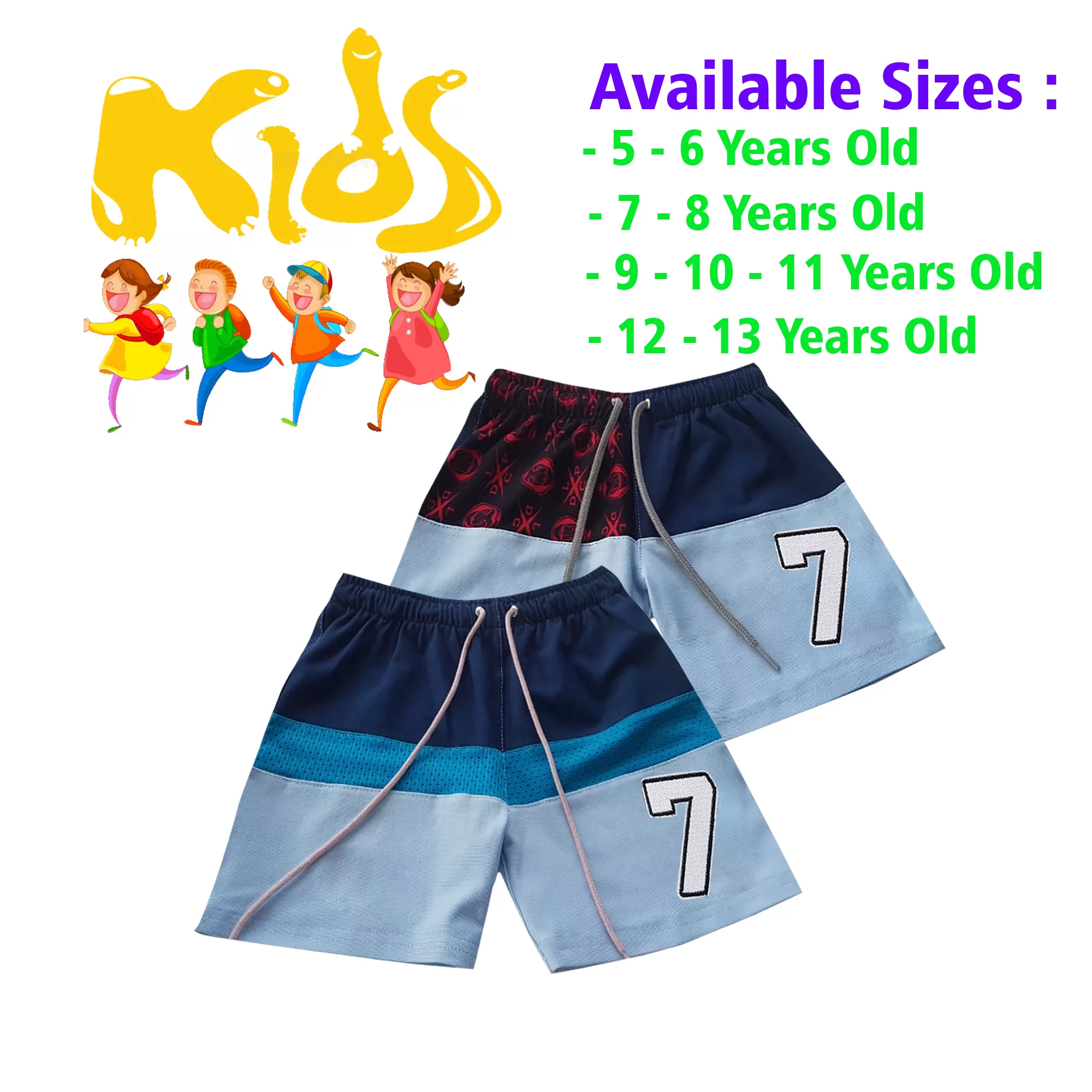7-8 yrs Unisex Kids Boy & Girl Cotton Short - 2 PACK - image 1