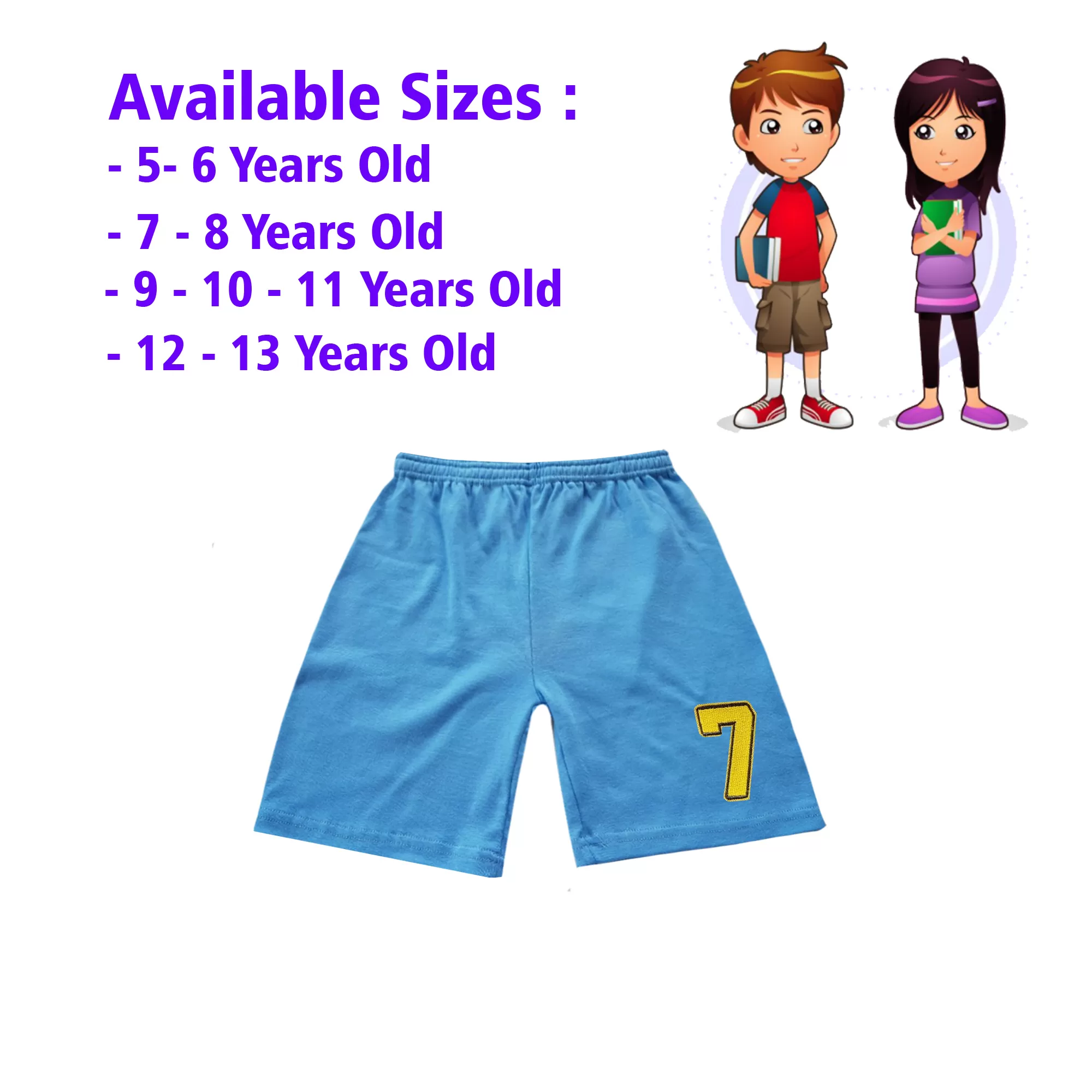 12-13 yrs Kids Boy & Girl Cotton Short Pants - 1PCs - image 1
