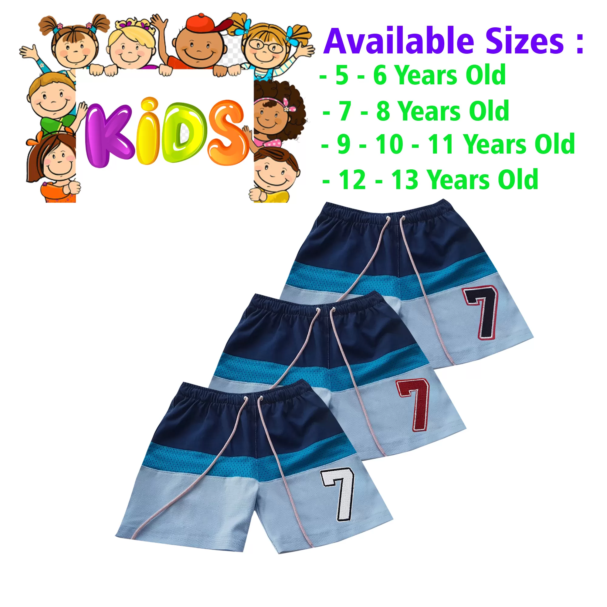 10-11 yrs Unisex Kids Boy & Girl Cotton Short - 3PCs - image 1