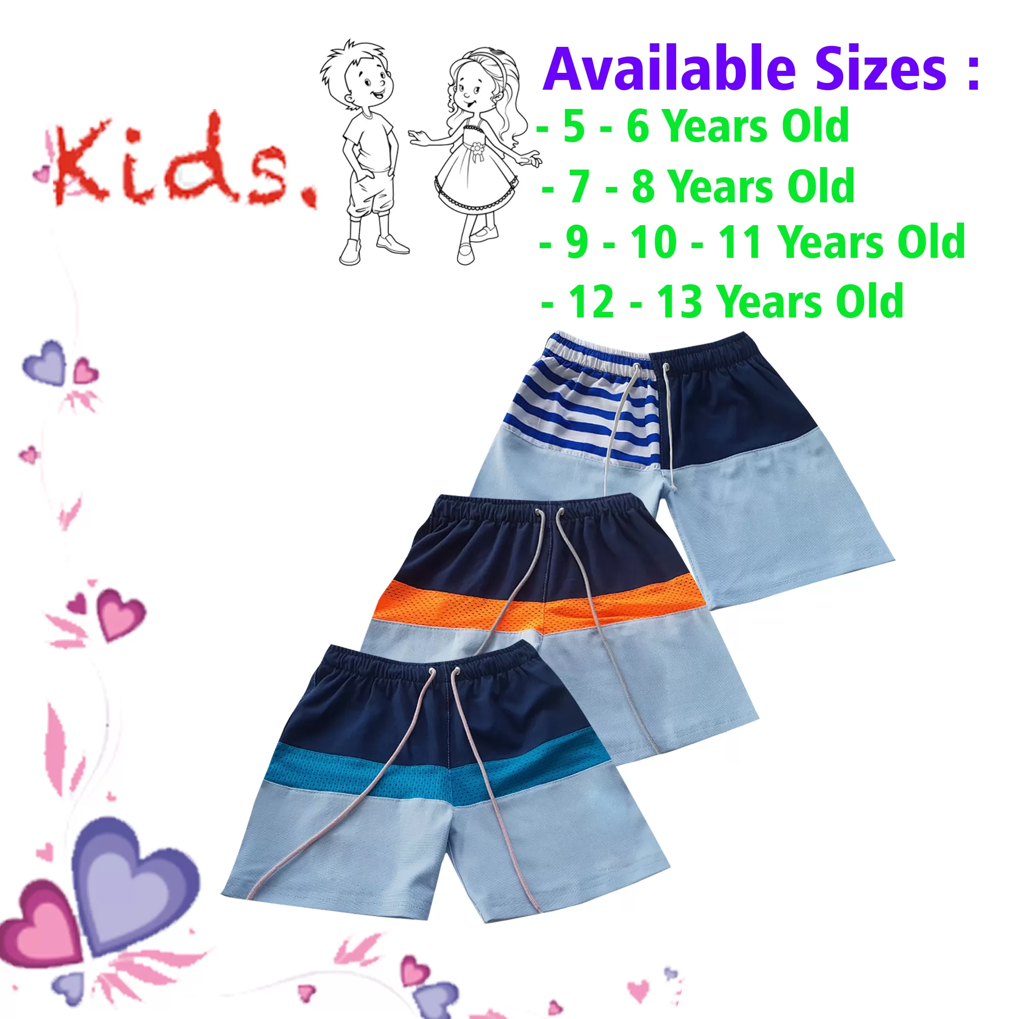7-8 yrs Unisex Kids Boy & Girl Cotton Short - 3 PACK - image 1