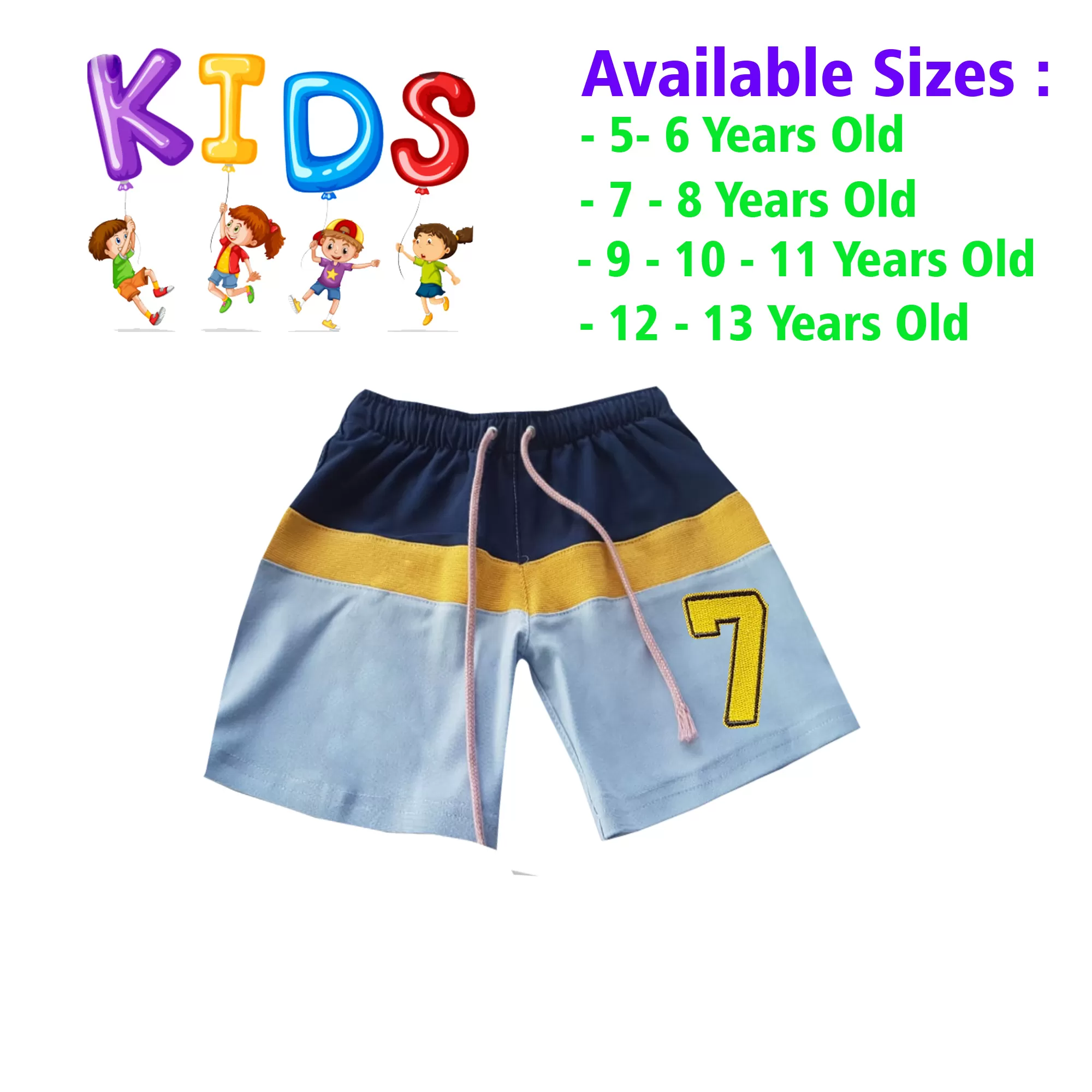 7-8 yrs Unisex Kids Boy & Girl Cotton Short - 1 PACK - image 1