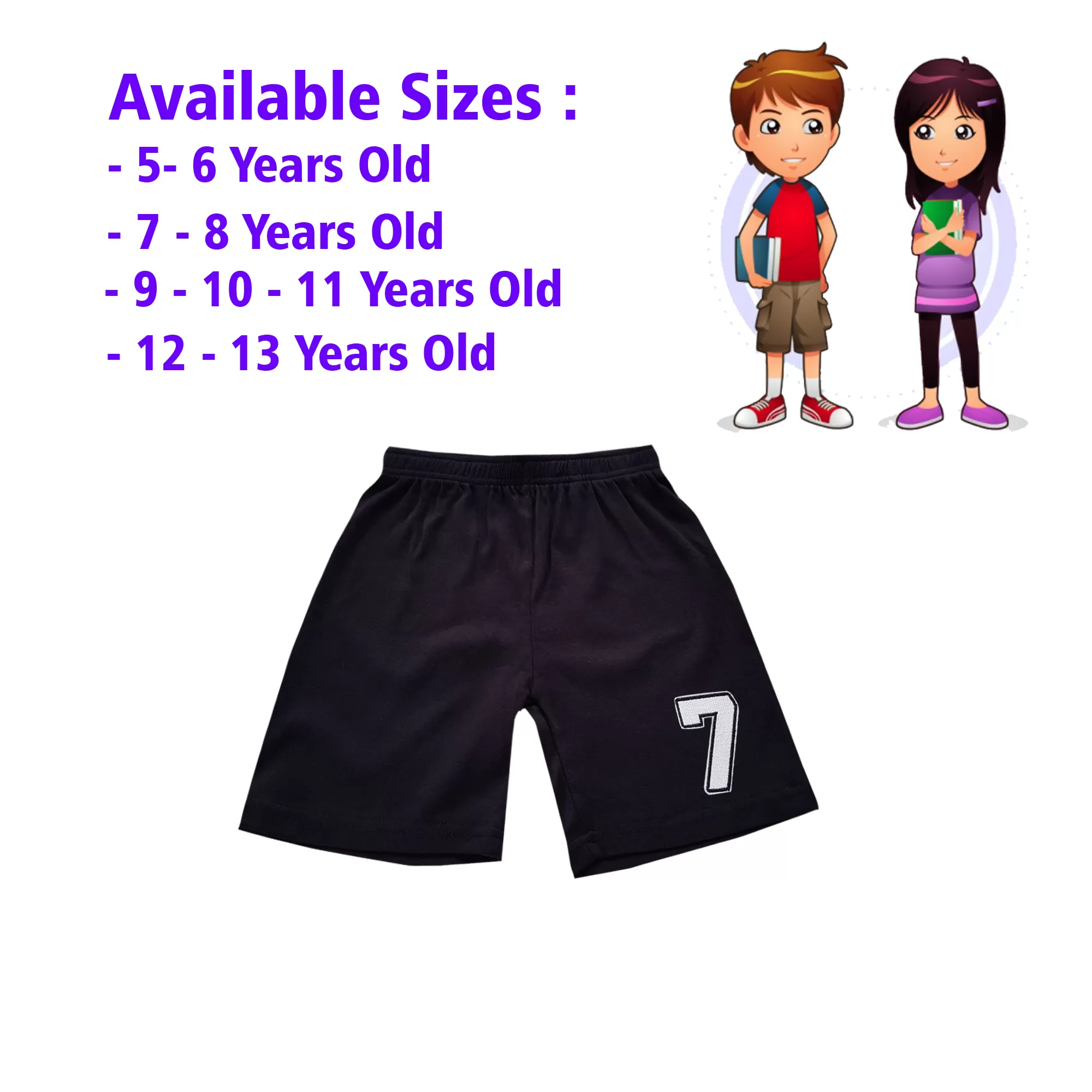 12-13 yrs Kids Boy & Girl Cotton Short Pants - 1PCs - image 1