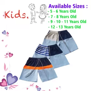 12-13 yrs Unisex Kids Boy & Girl Cotton Short - 3PCs