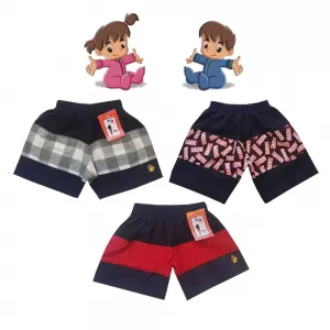 1-2 yrs Baby Cotton Short Pants  - 3 Pack