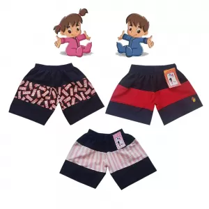2 yrs Baby Cotton Short Pants  - 3 Pack