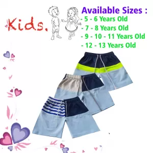 5-6 yrs Unisex Kids Boy & Girl Cotton Short - 3 PACK