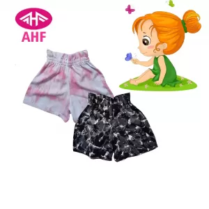 3-4 yrs AHF   Kid Girl Frill Viscose Short - 2 Pack