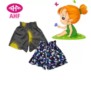 3-4 yrs AHF   Kid Girl Frill Viscose Short - 2 Pack