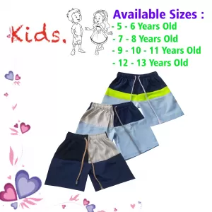 10-11 yrs Unisex Kids Boy & Girl Cotton Short - 3PCs