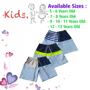 10-11 yrs Unisex Kids Boy & Girl Cotton Short - 3PCs