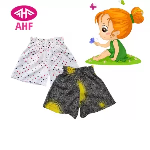 3-4 yrs AHF   Kid Girl Frill Viscose Short - 2 Pack