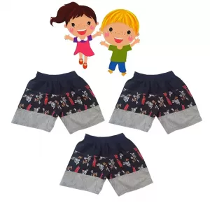 3 yrs Little Kids Boy & Girl Cotton Short  - 3 Pack