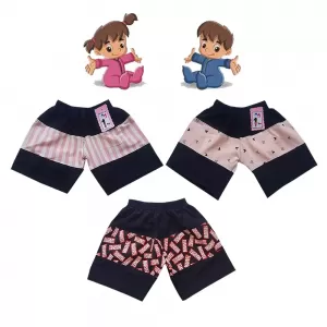 2 yrs Baby Cotton Short Pants  - 3 Pack