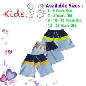 12-13 yrs Unisex Kids Boy & Girl Cotton Short - 3PCs