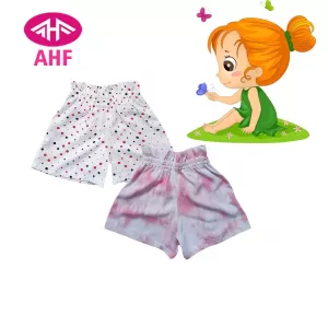 3-4 yrs AHF   Kid Girl Frill Viscose Short - 2 Pack