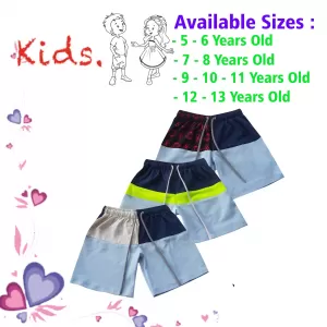 10-11 yrs Unisex Kids Boy & Girl Cotton Short - 3PCs