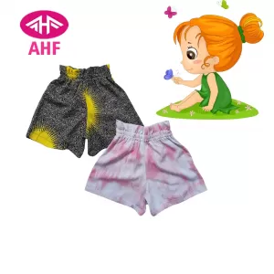 3-4 yrs AHF   Kid Girl Frill Viscose Short - 2 Pack