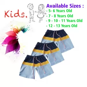 12-13 yrs Unisex Kids Boy & Girl Cotton Short - 3PCs