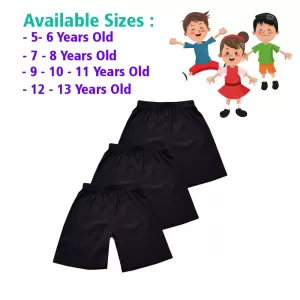 9-10 yrs Kids Boy & Girl Cotton Short Pants - 3 PACK