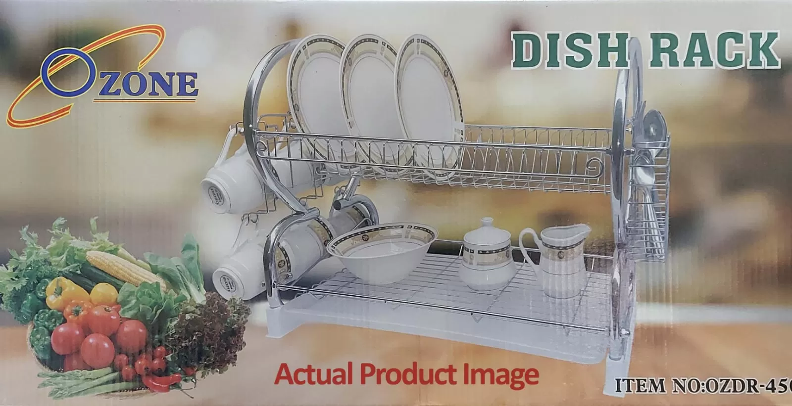 Ozone Water Draining Kitchen Dish Rack  SS DR 450s - image 2