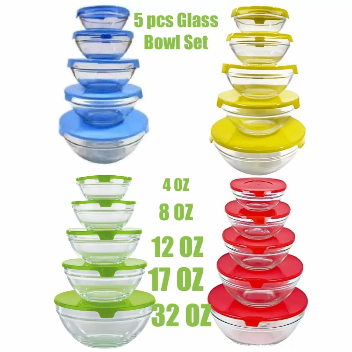 RED CHERRY 5 PIECE BOWL SET Random color - image 2