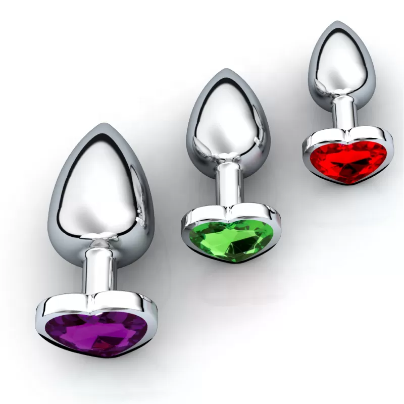 three Size Anal butt Plug Heart shape set sex toy - image 3