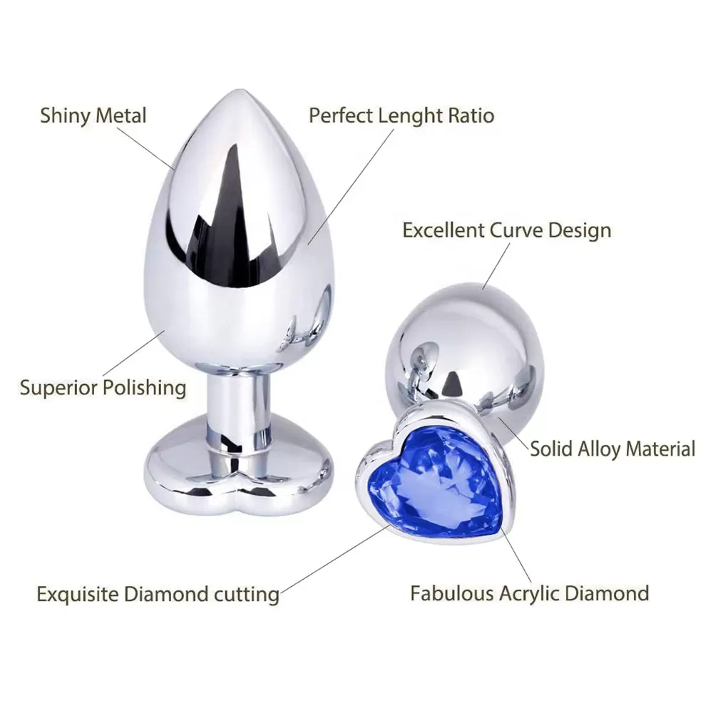 three Size Anal butt Plug Heart shape set sex toy - image 4