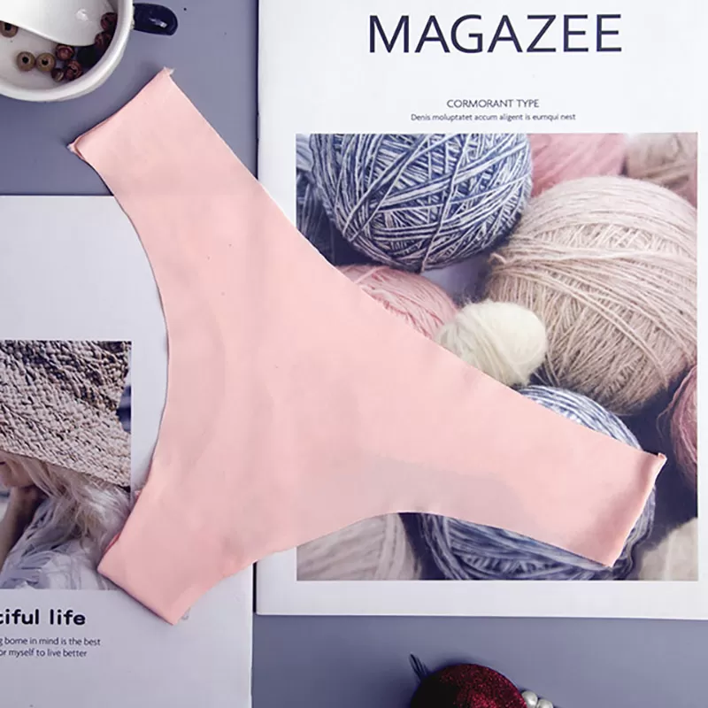 fancy ice-silk seamless women thong - image 2
