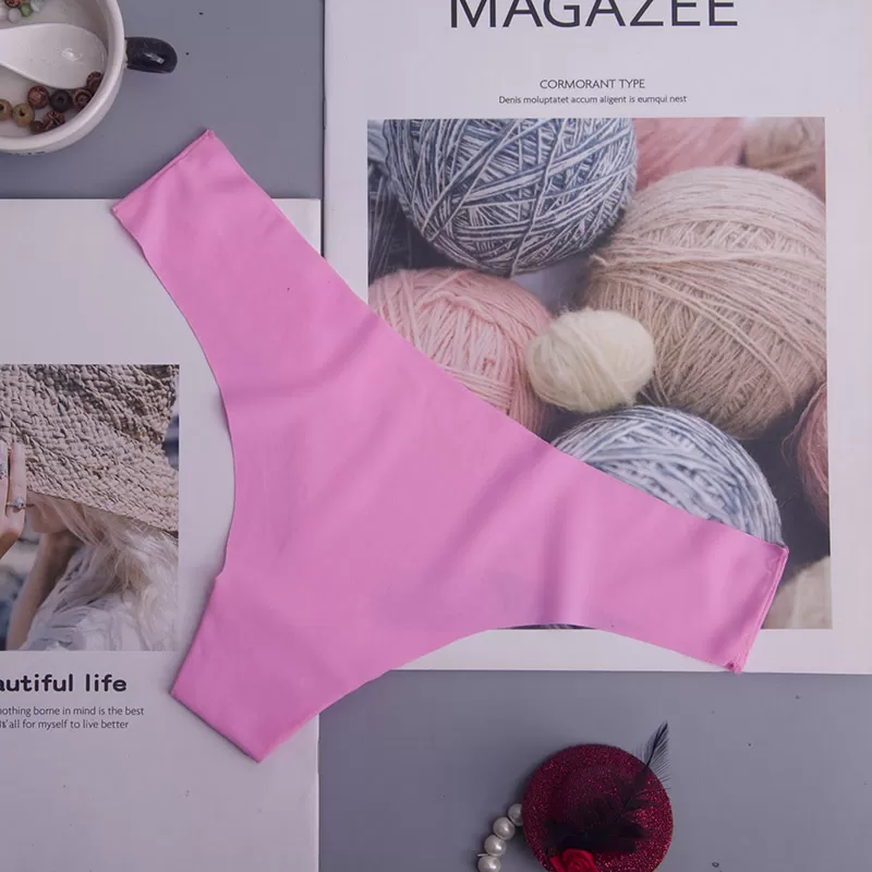 fancy ice-silk seamless women thong - image 4