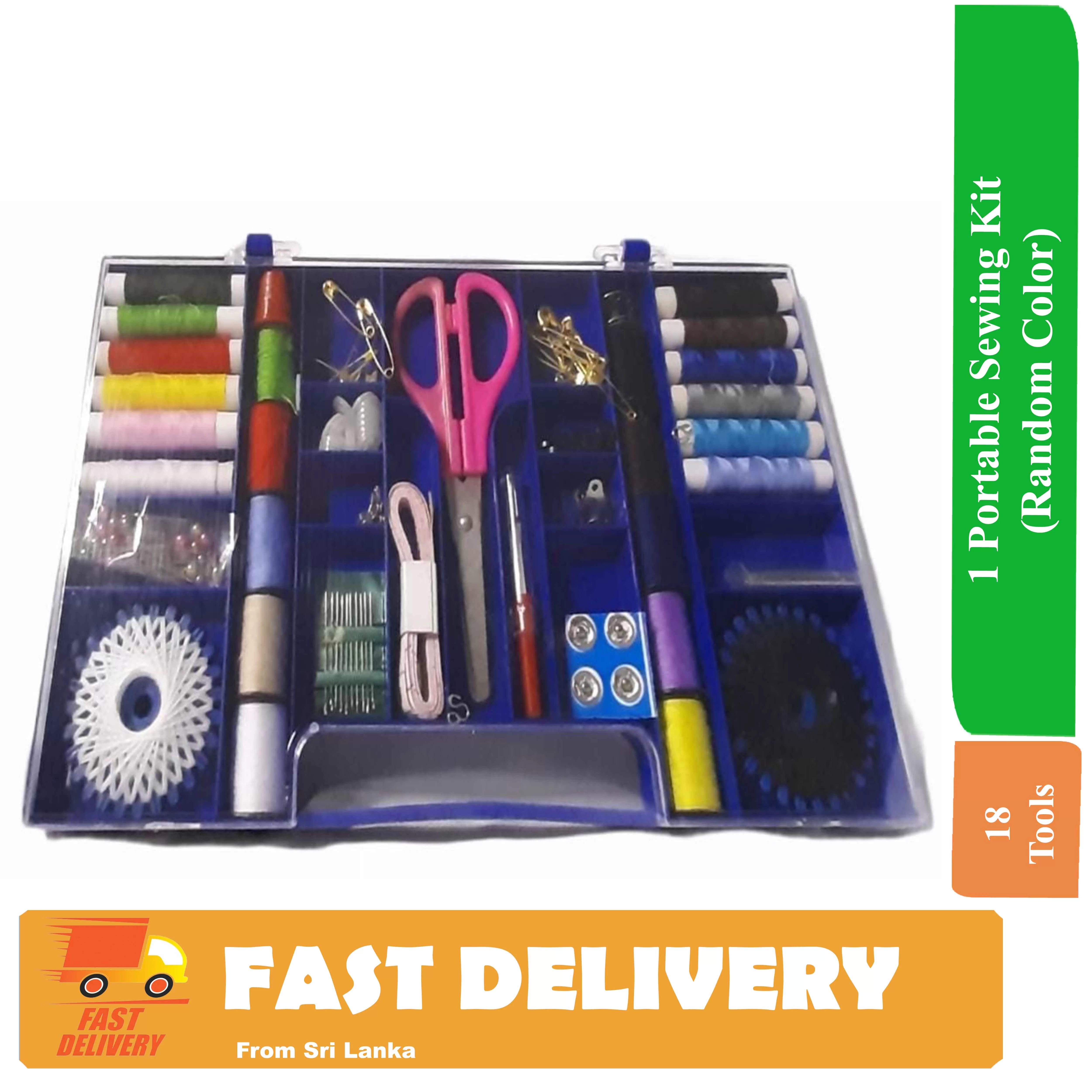 Portable Sewing Kit - Craft 18 Tools Supplies Mini Box - image 2