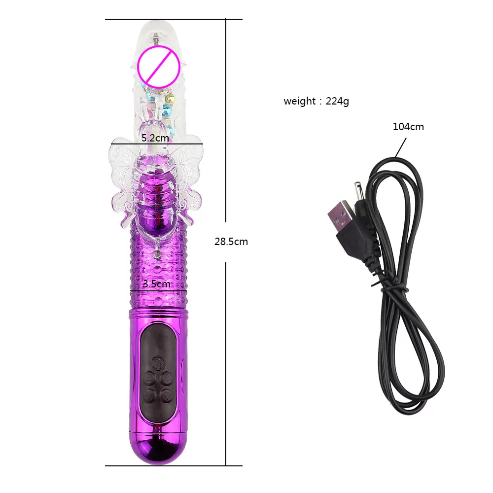 Rabbit rechargeable up and down rotate vibrate sex toy - image 2