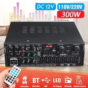 HiFi Amplifier 326BT 12V/220V BT FM USB 300W with Remote