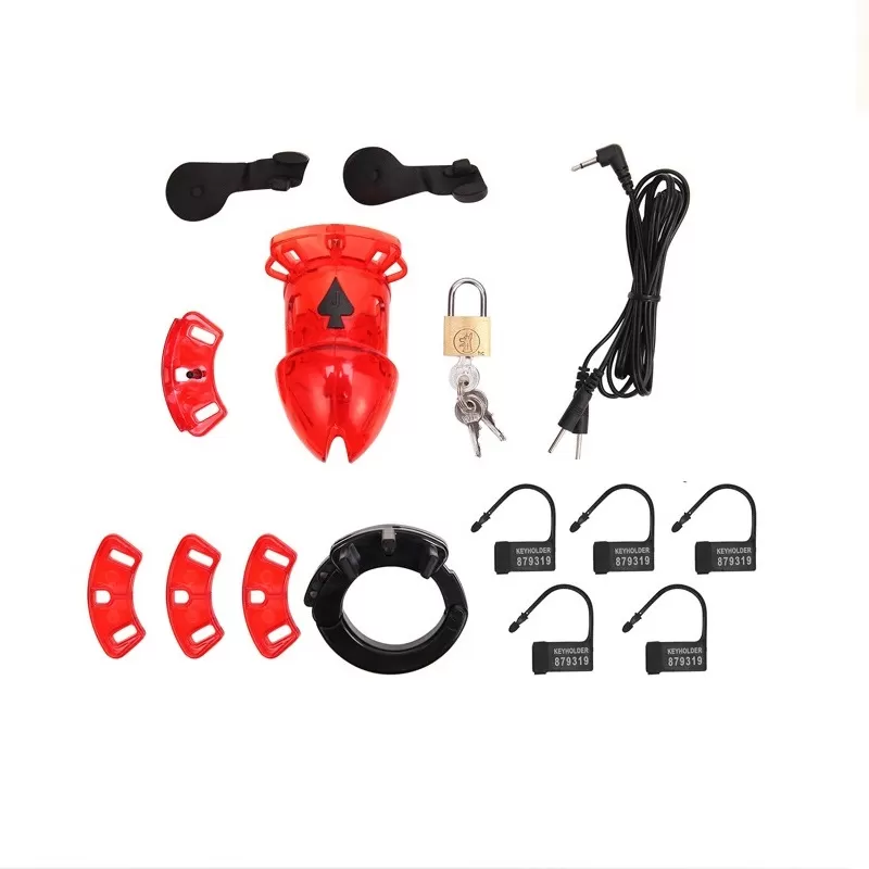 Electric Shock Plastic Male Chastity bdsm  sex toy - image 5
