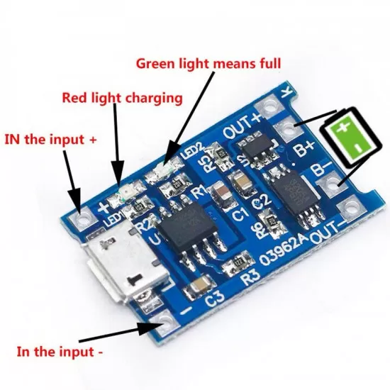 Mini USB 5V 1A 18650 TP4056 Lithium Battery Charger - image 2