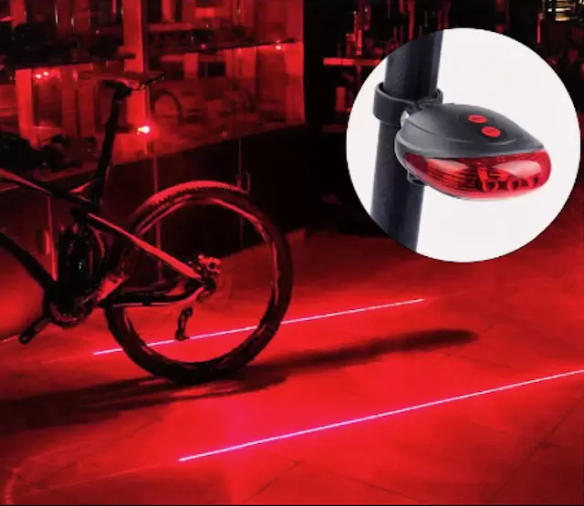 Bike 2 Laser 5 LED Flashing Lamp Rear Cycling light - image 4