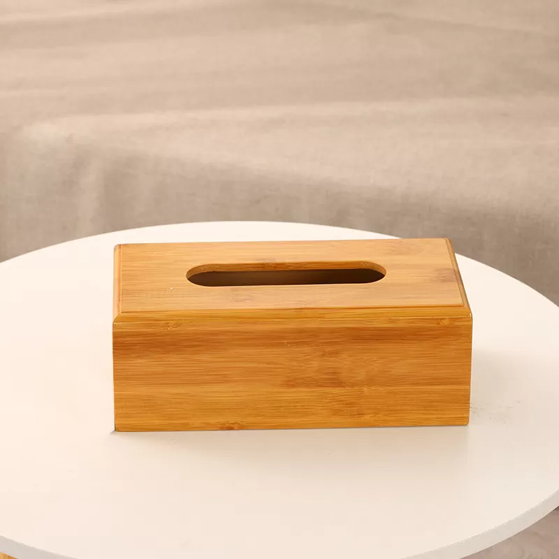 Bamboo Tissue Box Container Multifunction Pumping Tray - image 3