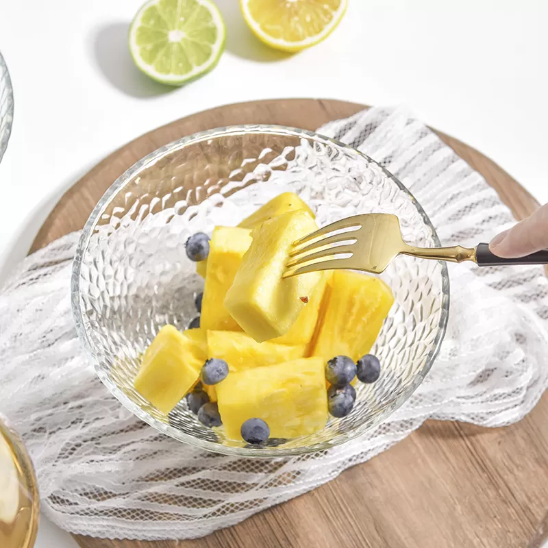 Lovwish Embossed Glass Fruit Salad Bowl 800ml - image 2