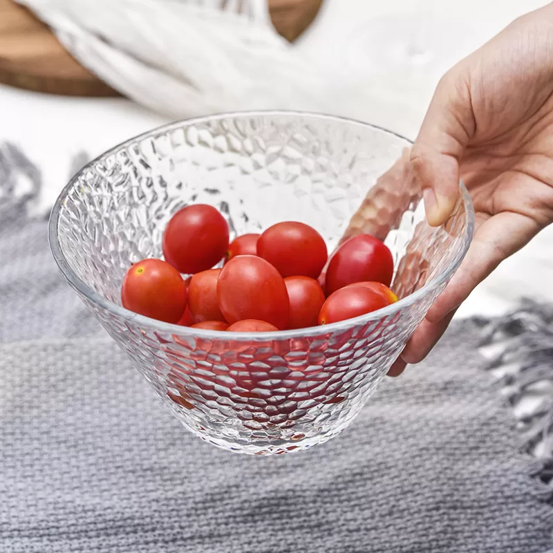 Lovwish Embossed Glass Fruit Salad Bowl 800ml - image 4