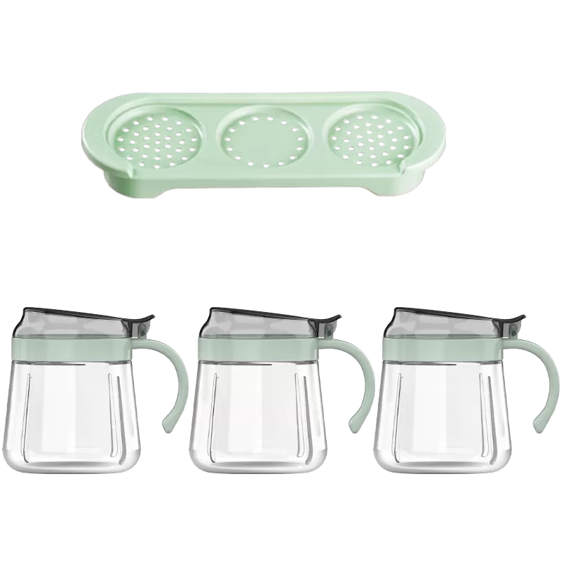 Lovwish Glass Tray & Seasoning Pot Set 4Pcs Sauce Jar - image 6