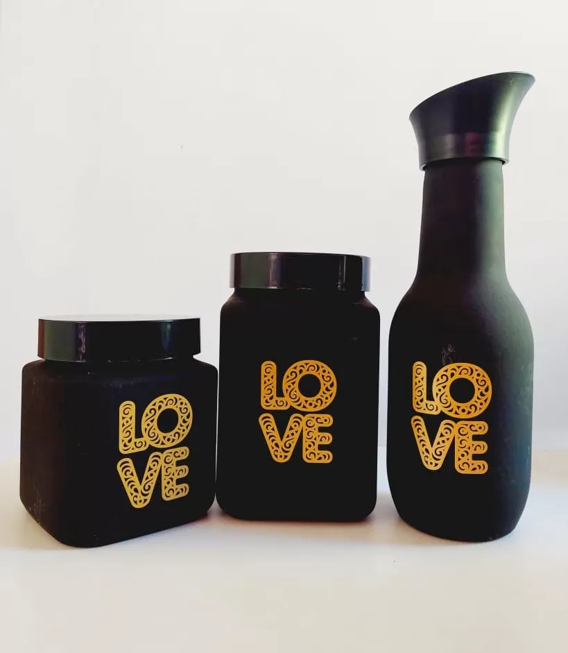 Herevin Glass Decorated Canister Set 3Pcs - image 7