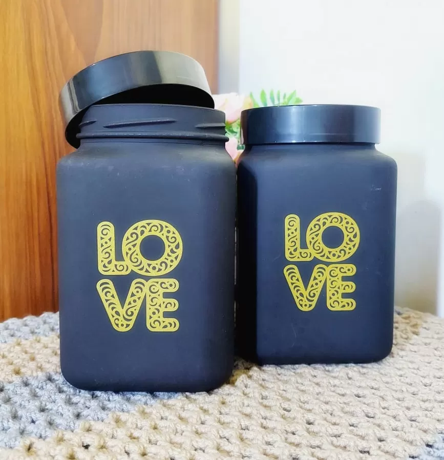 Herevin Glass Square Decorated Canister 1500ml 1Pcs - image 3